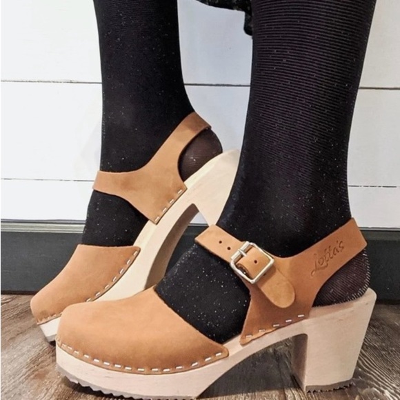 Lotta From Stockholm Green Mules with Wooden Sole - Picture 1 of 10